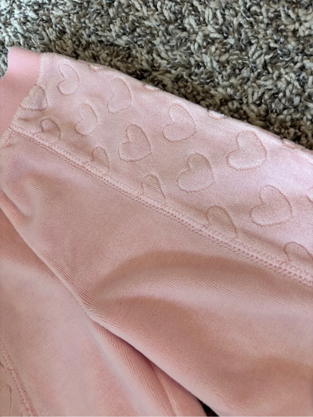 Miniwear Pink Girls Pajama Bottoms with Heart Embossed Panels
